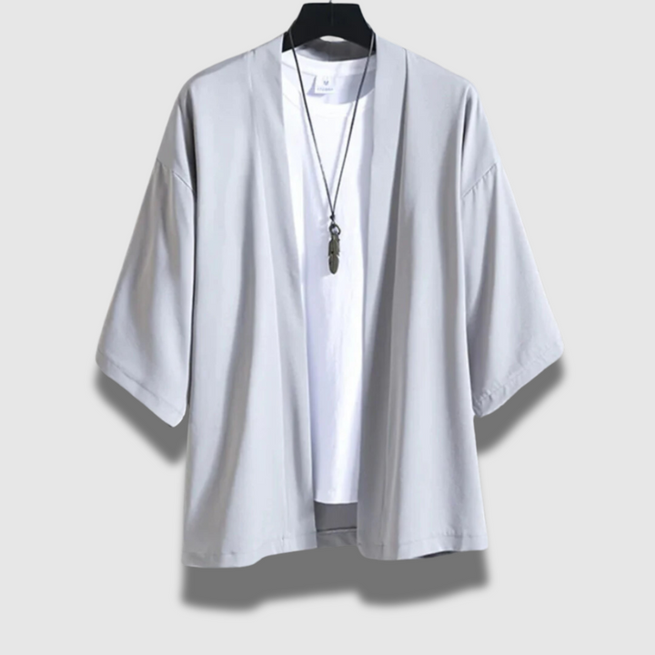 Elegante giacca kimono leggero da uomo, perfetto per uno stile casual e rilassato.