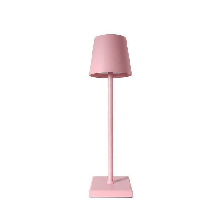 Lampada da tavolo di design con batteria ricaricabile, LED, senza fili, in metallo elegante e touch.