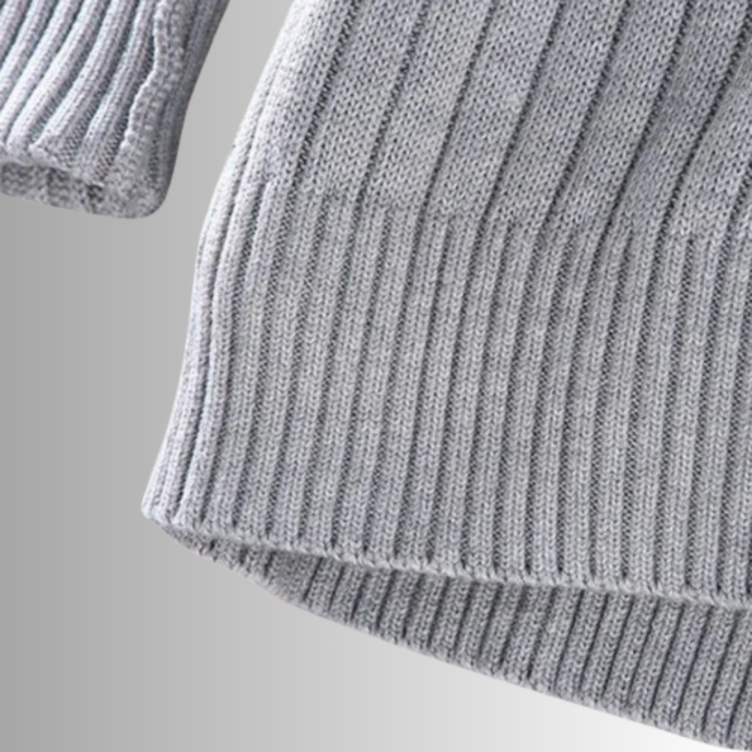 Cardigan da uomo a coste con cerniera, capo essenziale elegante per la moda autunnale e invernale.