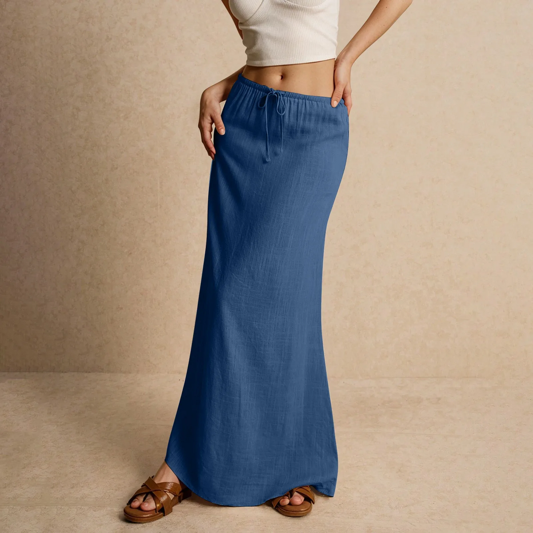 Versatile gonna maxi fluida per donna, adatta a outfit casual di giorno o eleganti di sera.