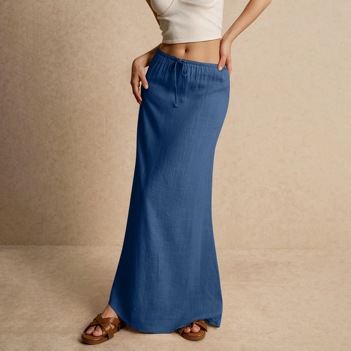 Versatile gonna maxi fluida per donna, adatta a outfit casual di giorno o eleganti di sera.