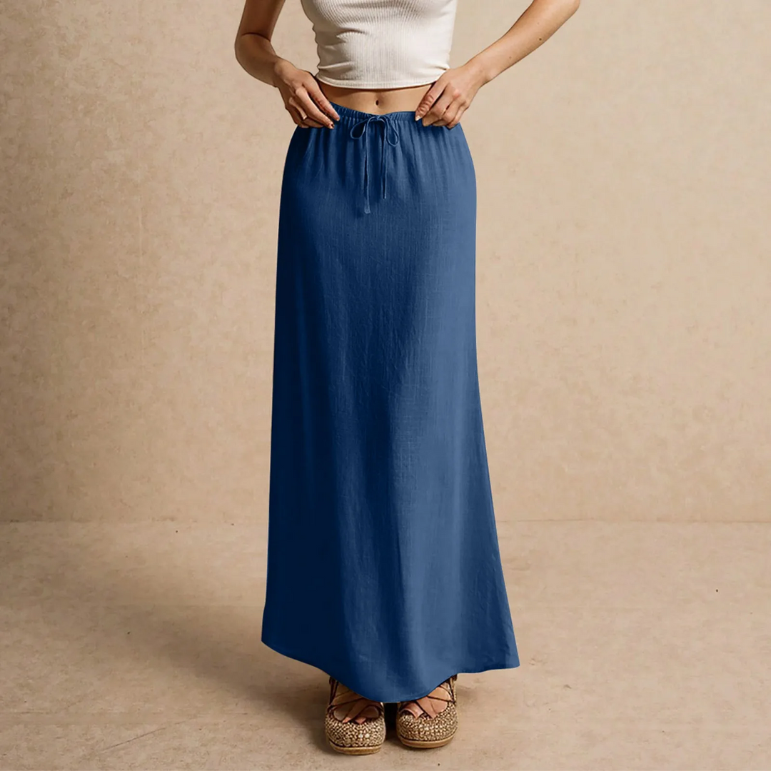 Moda femminile: gonna lunga elegante e fluida, un capo essenziale per il guardaroba donna.