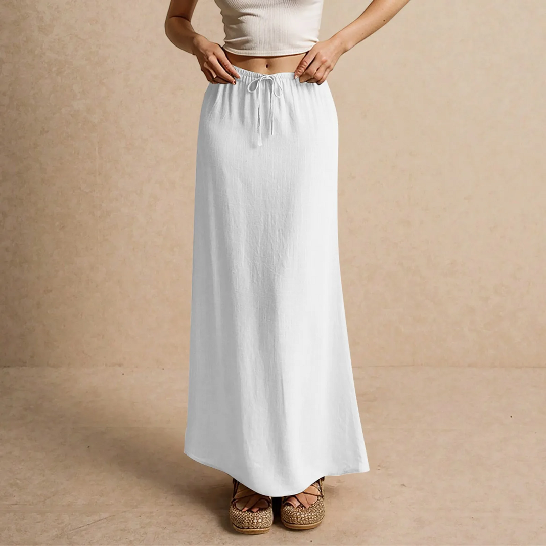 Gonna maxi donna, linea fluida e morbida, ideale per un look femminile e disinvolto.