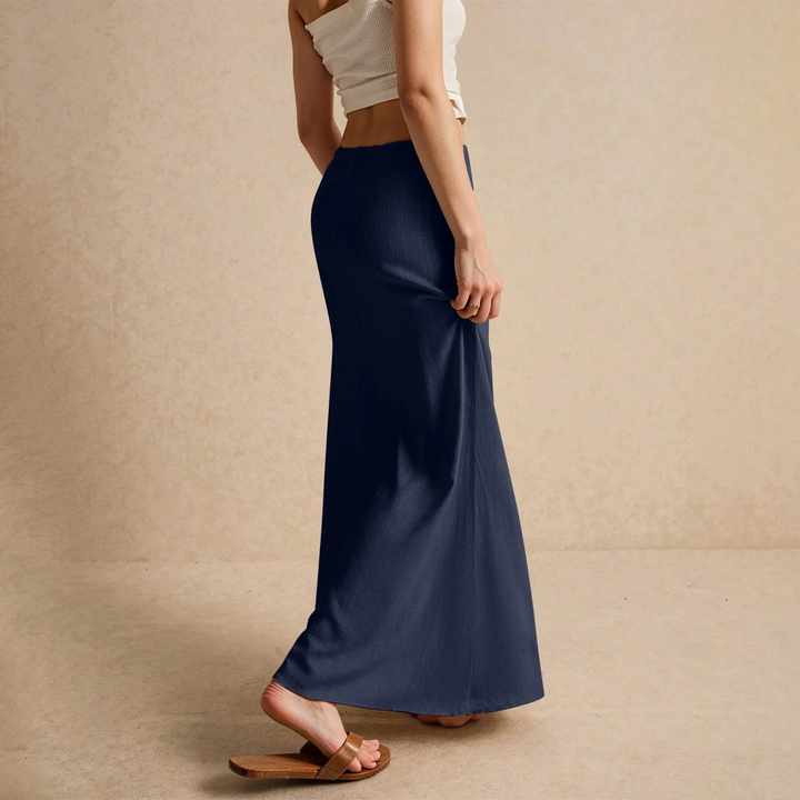 Gonna lunga donna, vita elasticizzata e design versatile per un comfort e stile ottimali.
