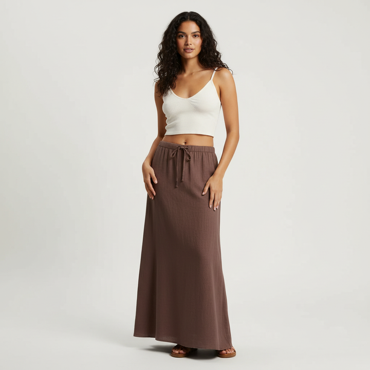 Gonna maxi donna elegante e versatile, con vita elastica per una vestibilità ideale.