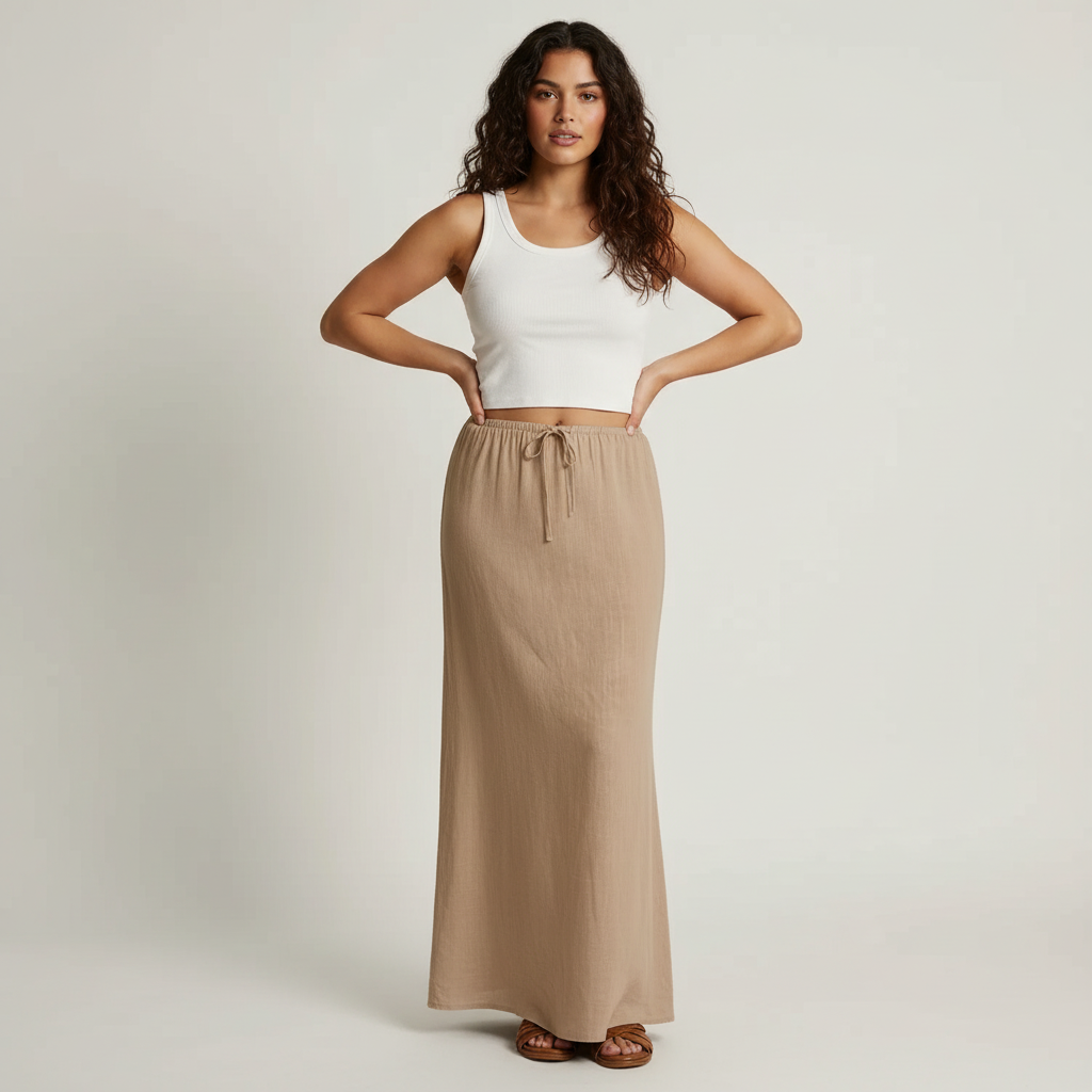Gonna fluida donna, adatta a creare outfit casual o eleganti, un capo essenziale maxi.