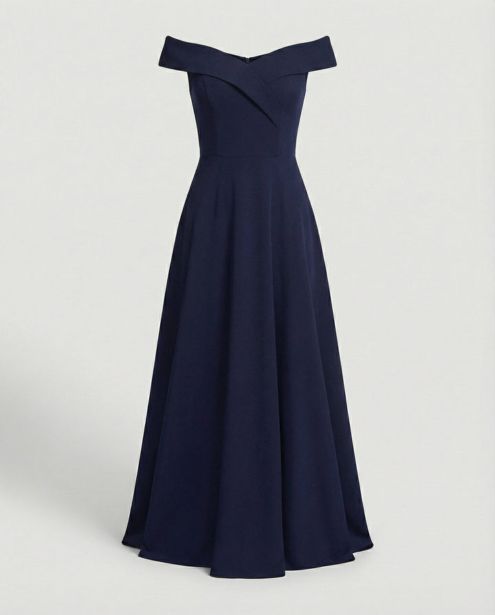 Abito cerimonia donna, maxi vestito elegante con bustier scollato e spalle scoperte. Ideale per serate speciali.