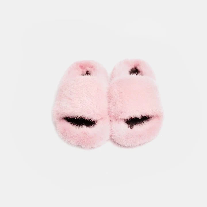 Pantofole da donna rosa, super morbide e confortevoli, con elegante fascia e rifinitura bordata. Ideali per il relax.