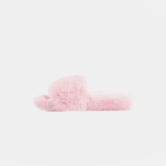 Pantofole rosa per donna, ultra morbide con fascia superiore e bordatura. Perfette per il comfort casalingo.