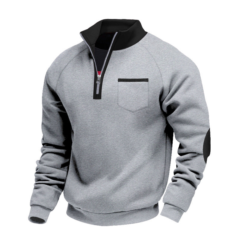 Maglione uomo con zip e collo alto. Stile casual/sportivo, perfetto per autunno-inverno.