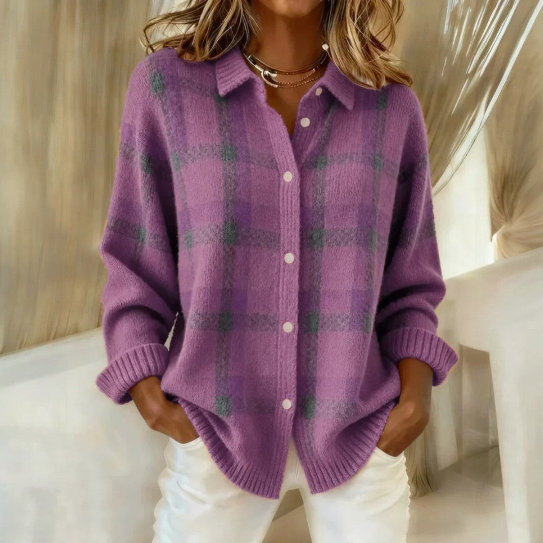Pull donna caldo e confortevole con colletto elegante. Perfetto per un abbigliamento versatile e alla moda.