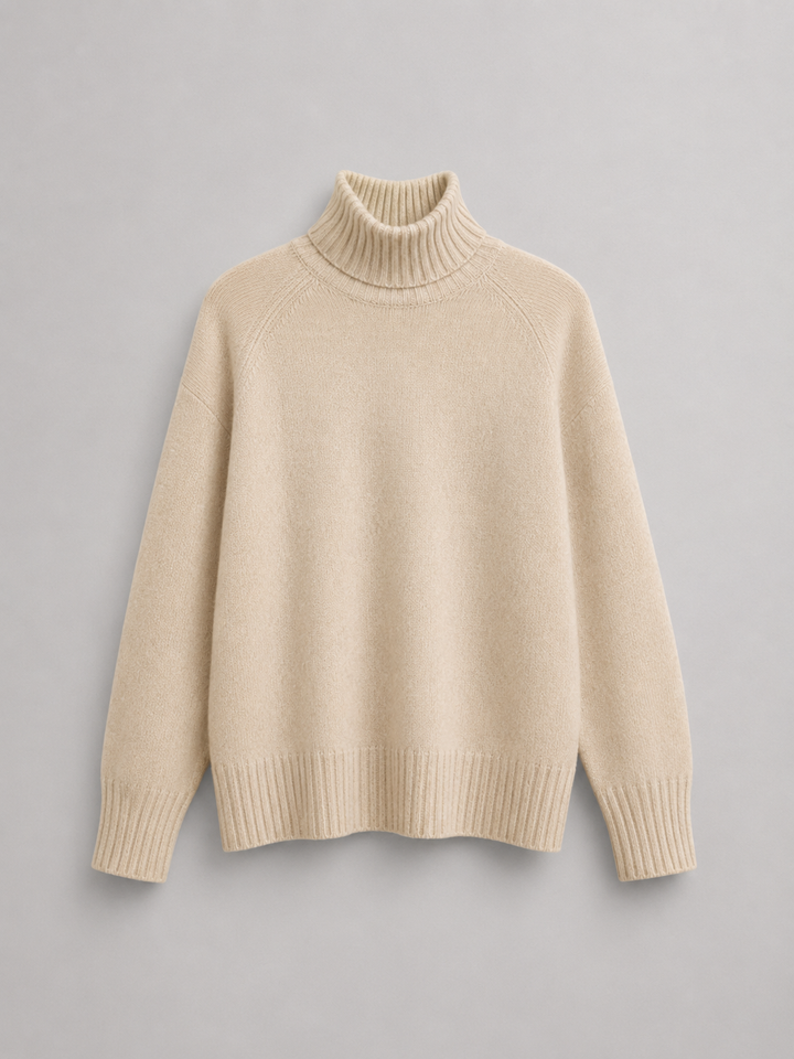 Abbigliamento autunnale/invernale: maglione donna oversize collo alto per un comfort senza pari.
