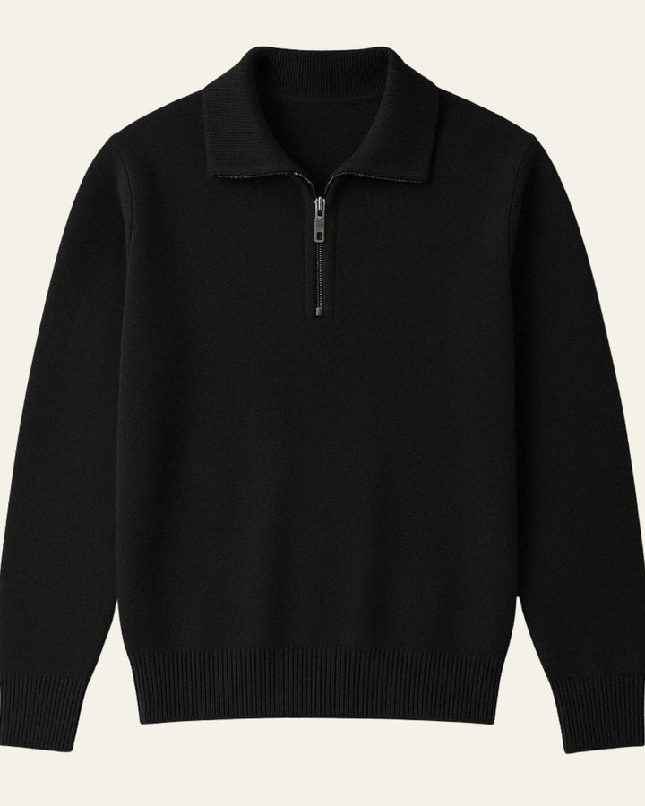 Maglione uomo casual con zip, comfort quotidiano ed eleganza per la moda autunno inverno.
