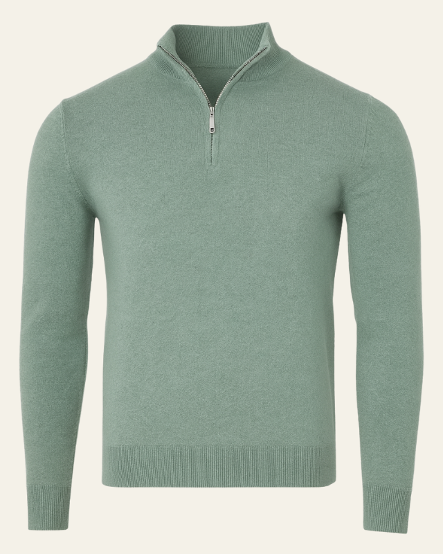 Maglione uomo casual, collo alto con zip regolabile, abbigliamento autunno inverno, comodo e versatile.