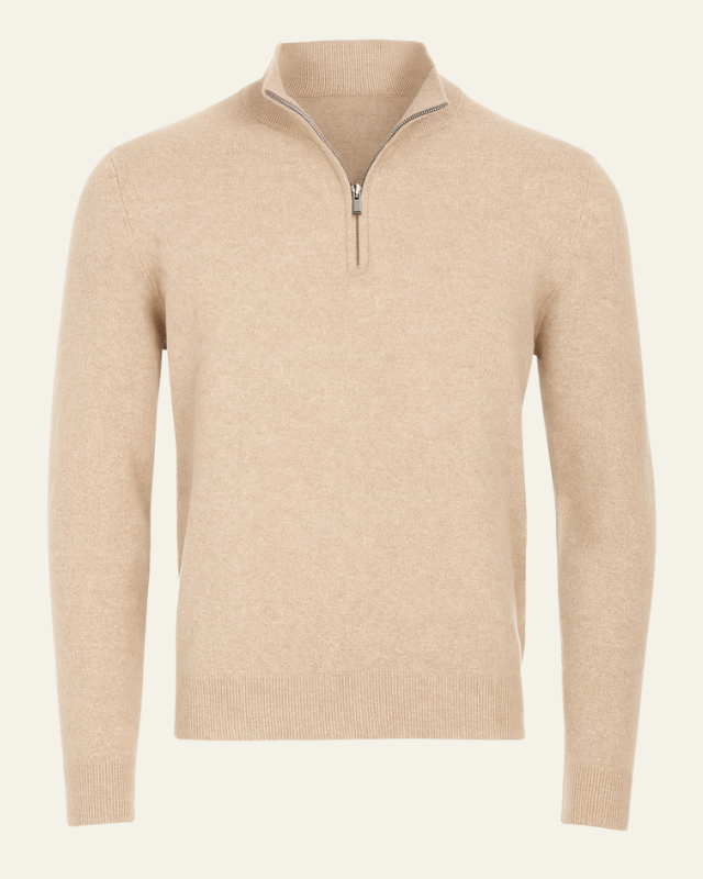 Maglione uomo autunno inverno, collo alto e cerniera, maglieria di qualità, abbigliamento versatile.