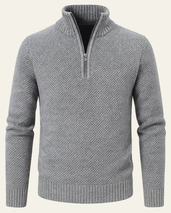 Moda maschile: maglione uomo con mezza zip, collo alto, perfetto per look casual o eleganti.