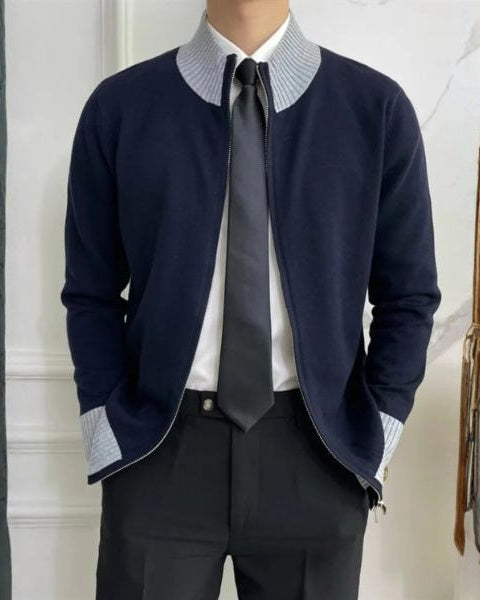 Maglione uomo autunnale/invernale full-zip a collo alto, abbina comfort e stile in modo impeccabile.