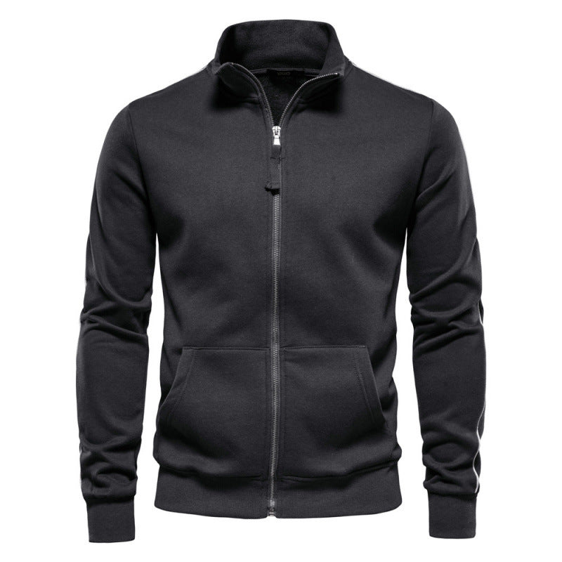 Maglione uomo autunno inverno, collo alto e zip intera, per un look casual confortevole ed elegante.