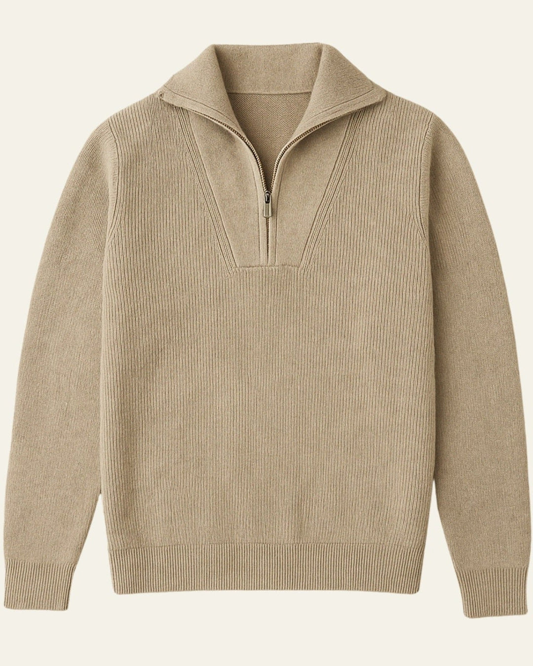 Maglieria maschile: maglione uomo a mezza zip con collo alto, ideale per comfort e stile nella moda autunnale.