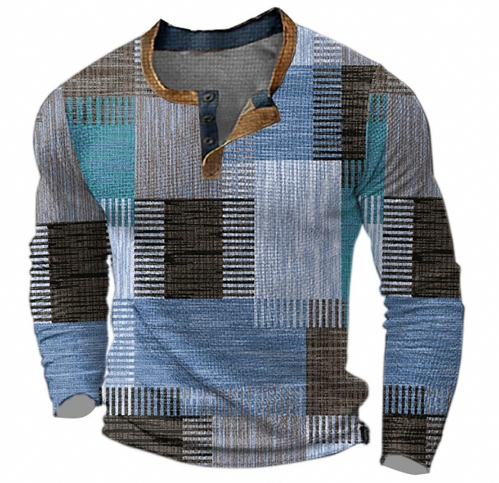 Maglione uomo geometrico dalla nuova collezione autunno inverno, unisce moda maschile e comfort quotidiano.
