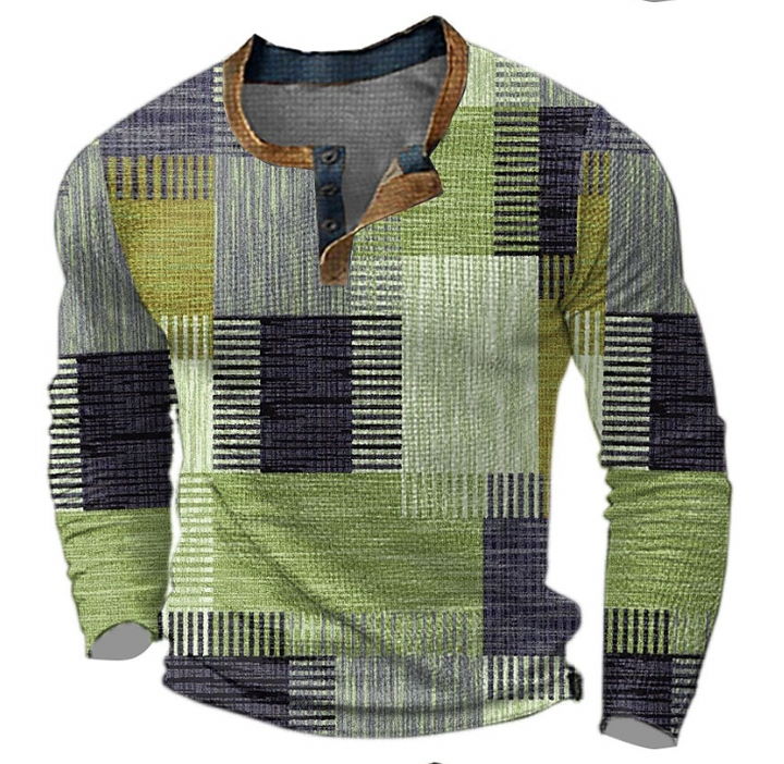 Maglione uomo geometrico design moderno, perfetto per comfort e stile casual autunno inverno.