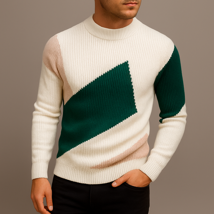 Maglieria uomo slim fit aderente, con design contemporaneo, ideale per un abbigliamento maschile alla moda.