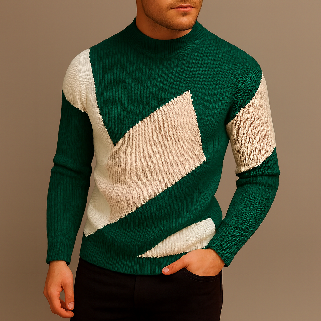 Maglione invernale uomo slim fit, con vestibilità aderente e stile moderno, per un'eleganza casual e confortevole.