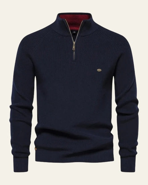 Caldo maglione uomo con collo alto avvolgente e zip, un must-have per le giornate fredde autunno/inverno.