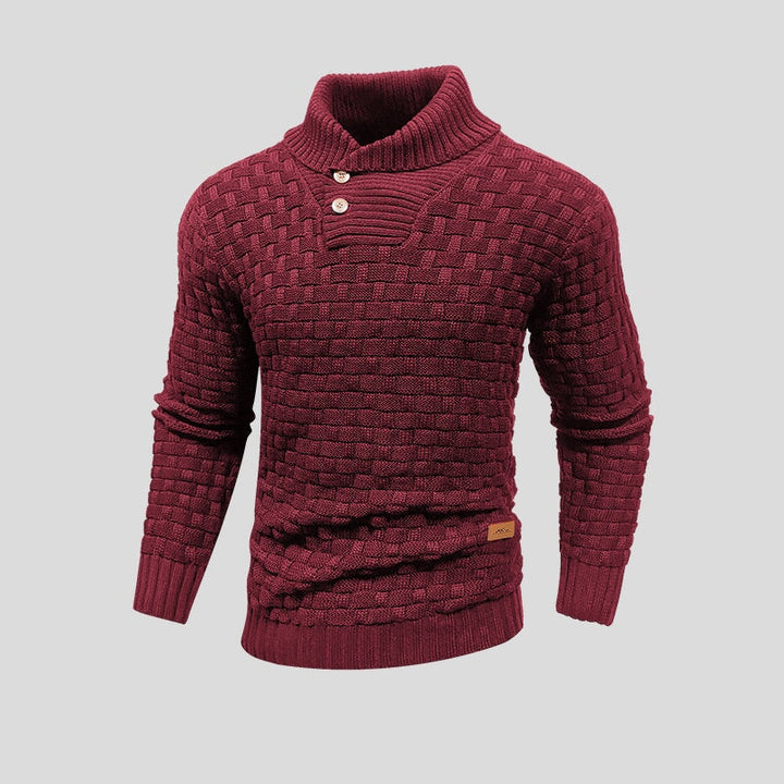 Maglione uomo collo alto intrecciato, un capo essenziale per affrontare l'inverno con stile e calore.