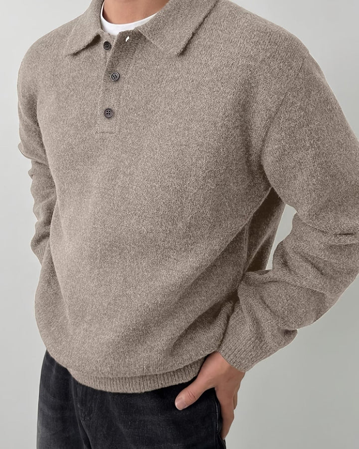 Maglione da uomo in maglia, taglio ampio, perfetto per look autunnali casual o eleganti.