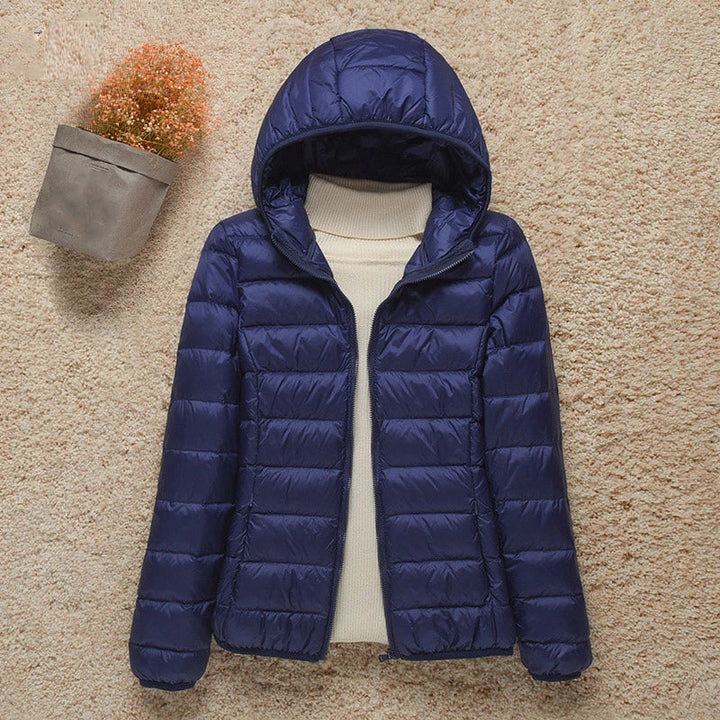 Giacca trapuntata ultraleggera da donna, elegante e calda per autunno e inverno.