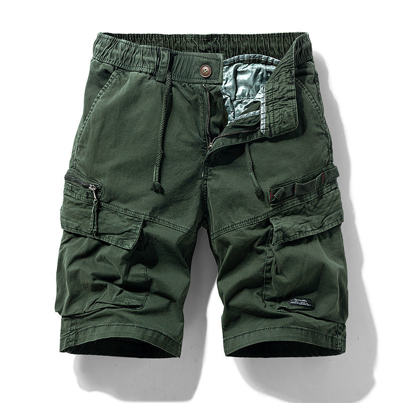 Bermuda cargo uomo blu con coulisse, tasche laterali, ideali per un look estivo casual e confortevole.