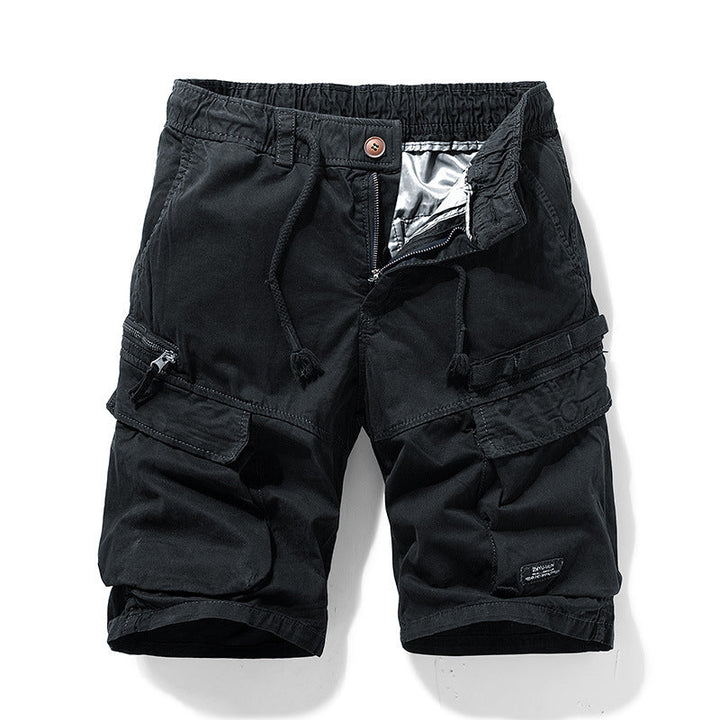 Shorts cargo uomo grigi con coulisse, vestibilità comoda e tasche funzionali, ideali per tempo libero e sport.