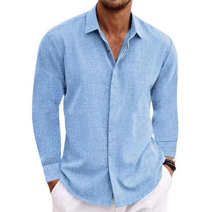 Polo uomo a maniche lunghe, stile casual elegante e comfort per ogni giorno. Colletto classico.
