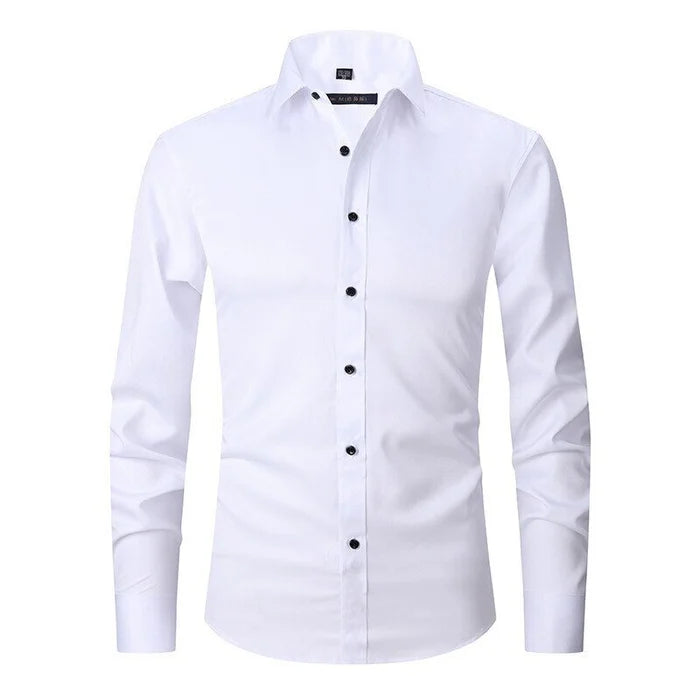Polo uomo maniche lunghe slim fit blu navy, ideale per un look casual chic e moderno.