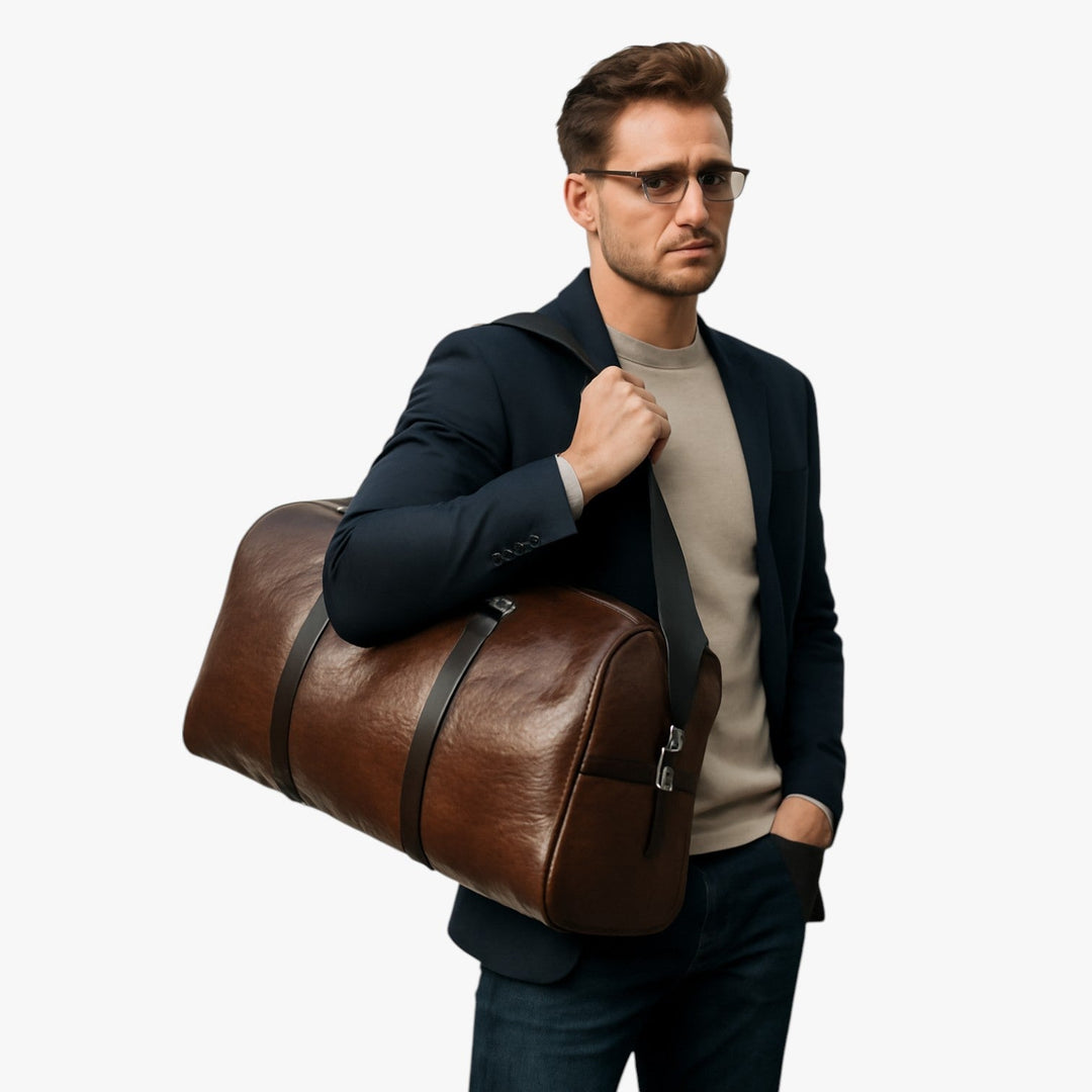 Borsa da viaggio unisex resistente, nera, con ampio scomparto e tracolla. Ottima per viaggi brevi o palestra.