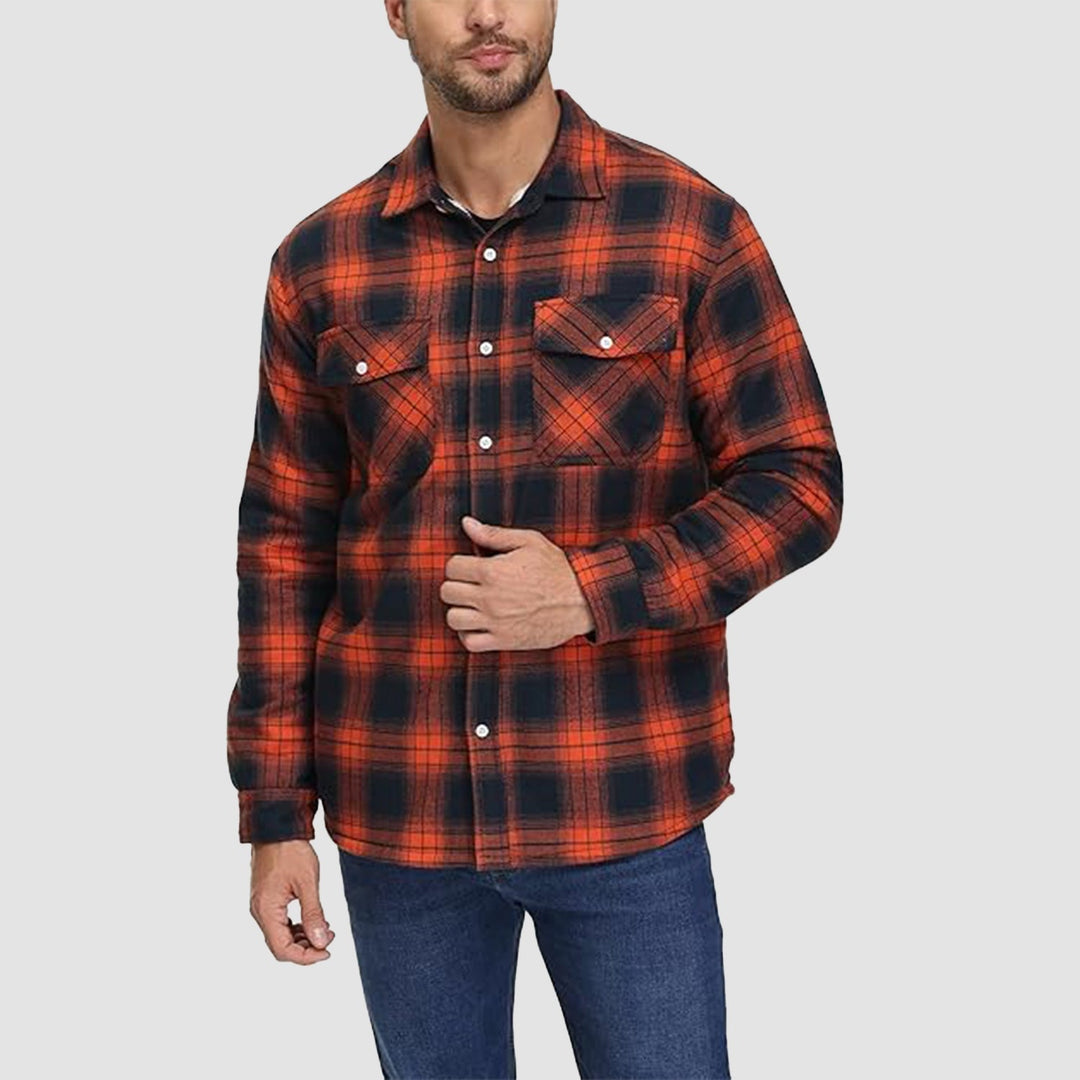 Shacket uomo per autunno/primavera, giacca camicia comoda con tasche, look moderno e funzionale.