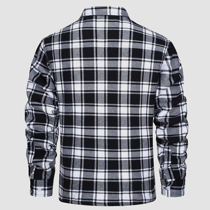 Tessuto robusto per giacca camicia uomo, casual con tasche, durevole per autunno/primavera.