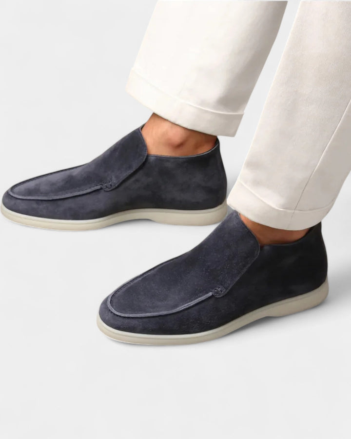 Mocassini uomo primavera/autunno in camoscio, scarpe slip-on elevate casual per comfort.