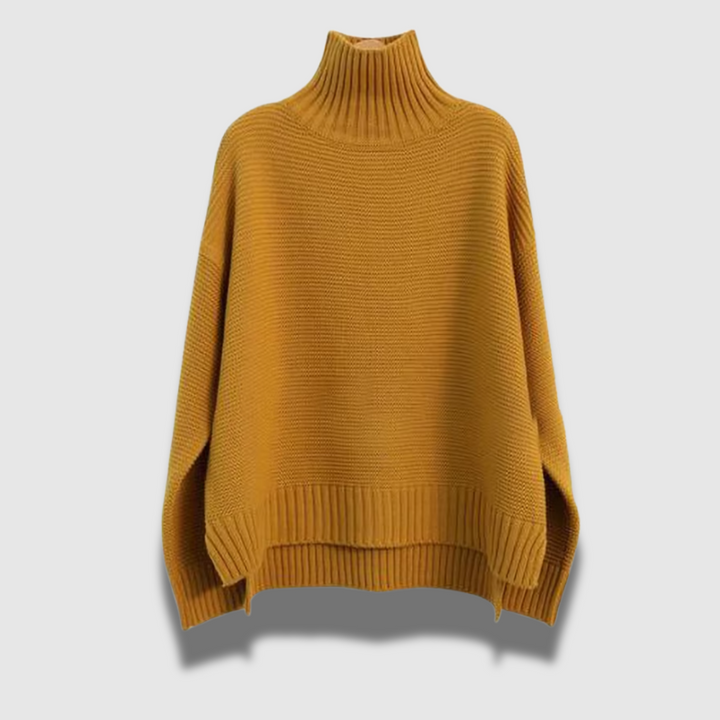 Maglione donna collo alto oversize, morbido e caldo. Abbigliamento femminile ideale per affrontare l'inverno con stile.