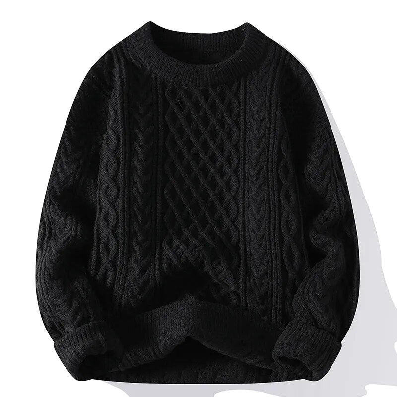 Maglione vintage da uomo, colore classico. Caldo e versatile, perfetto per l'abbigliamento maschile casual/elegante.