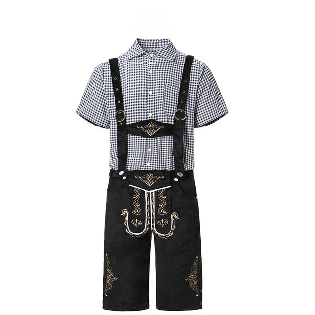 Set Oktoberfest da uomo in stile bavarese, tessuto di qualità per festeggiare in comfort e tradizione.