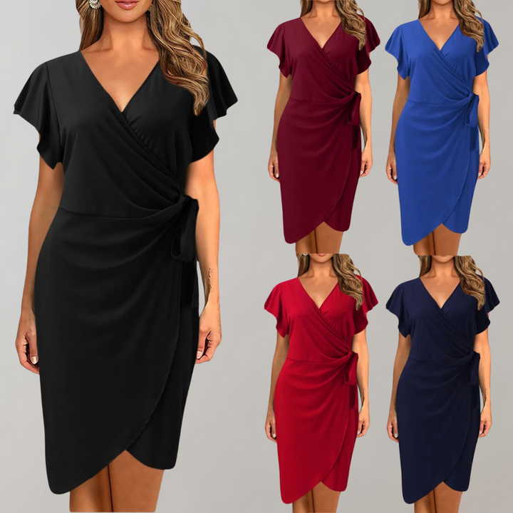 Abito midi donna fresco ed elegante, un capo versatile e senza tempo per la moda estiva femminile.