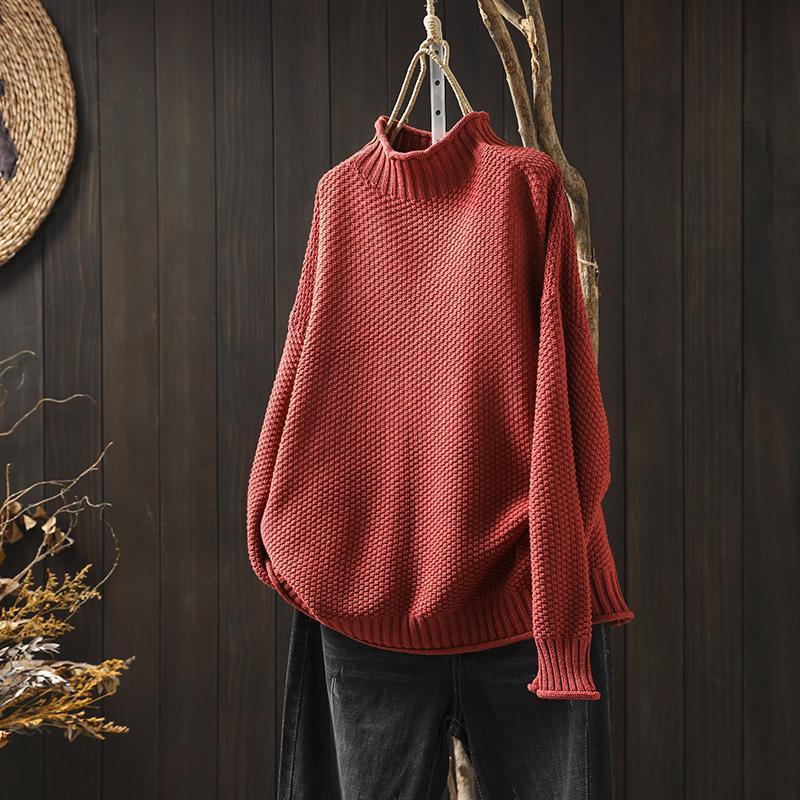 Maglione donna a trama waffle, invernale e caldo, ideale per un outfit comodo ed elegante.