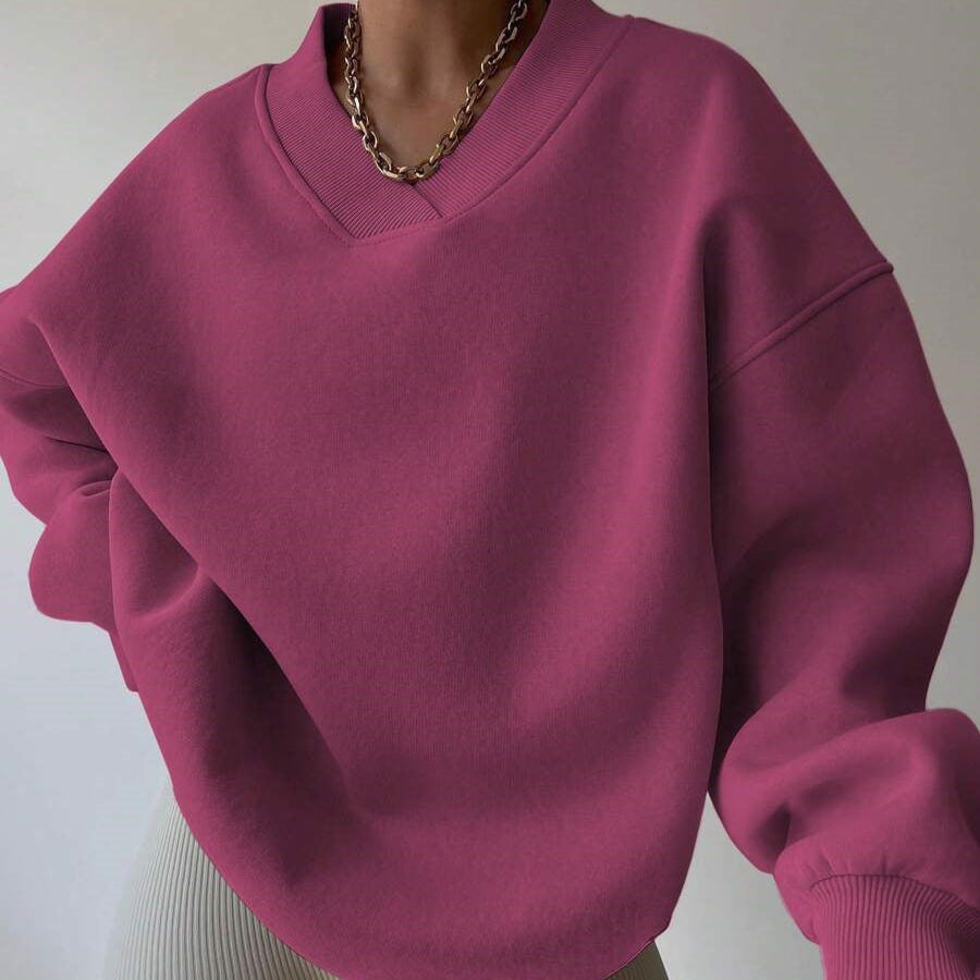 Maglia donna tinta unita, scollo tondo, maniche lunghe. Versatile, per look giornalieri o serali.