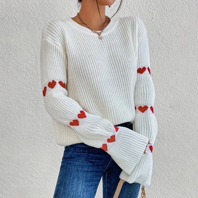 Maglione girocollo donna comodo a maniche lunghe, perfetto per uno stile casual e l'eleganza quotidiana in inverno.