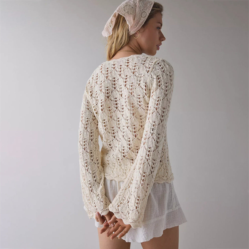 Cardigan donna con laccio regolabile, stile estivo e versatile, perfetto per look casual o eleganti.