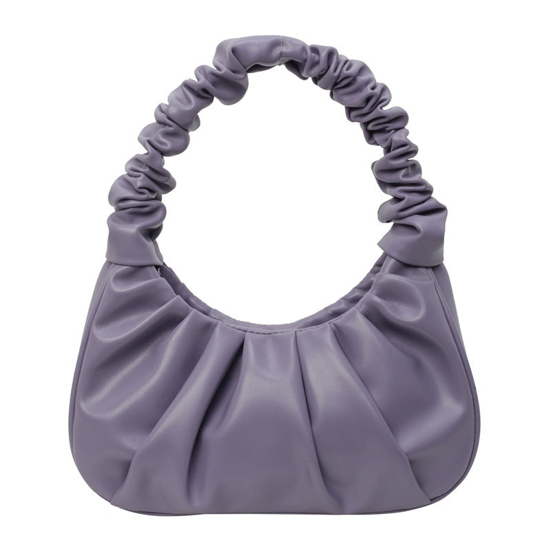 Borsa a spalla donna pieghettata elegante, un accessorio spazioso e di tendenza per outfit chic.