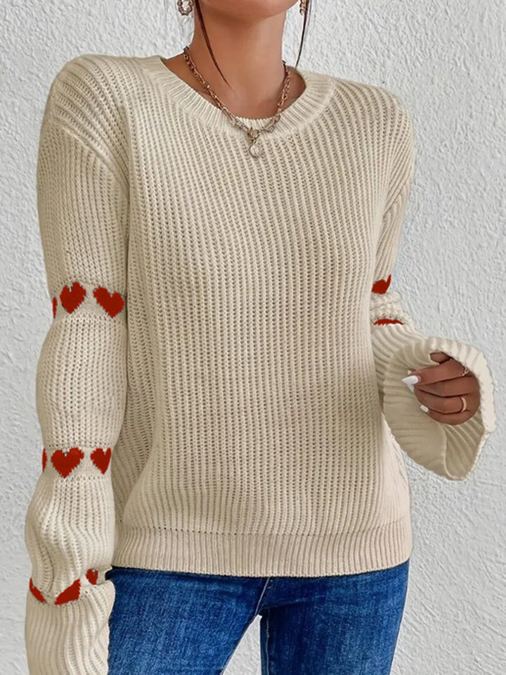 Maglione comodo donna girocollo a maniche lunghe, ideale per il look casual di tutti i giorni e la moda inverno.