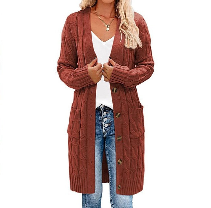 Moda femminile: cardigan donna a maniche lunghe con tasche, ideale per uno stile casual e versatile.